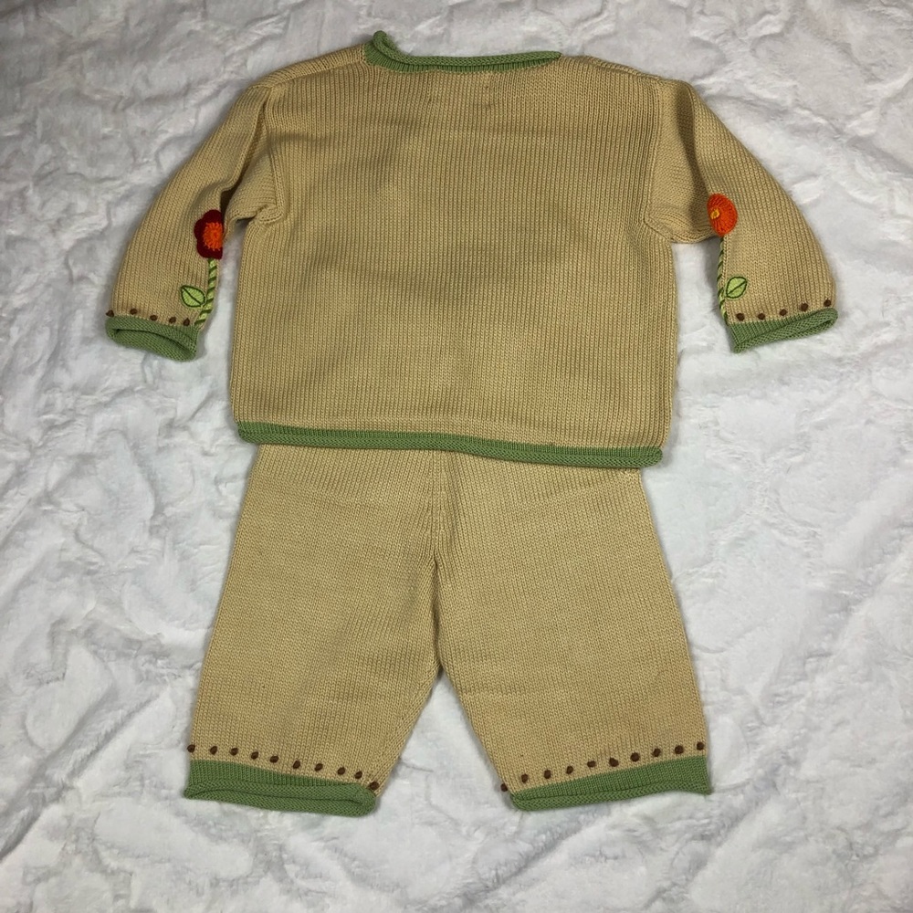 Zackali 4 Kids Red Flowers Knit Outfit size 3/4 - Picture 11 of 13